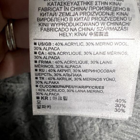 Banana Republic women's gray fuzzy knit wool alpaca blend sweater Size M - Picture 5 of 6